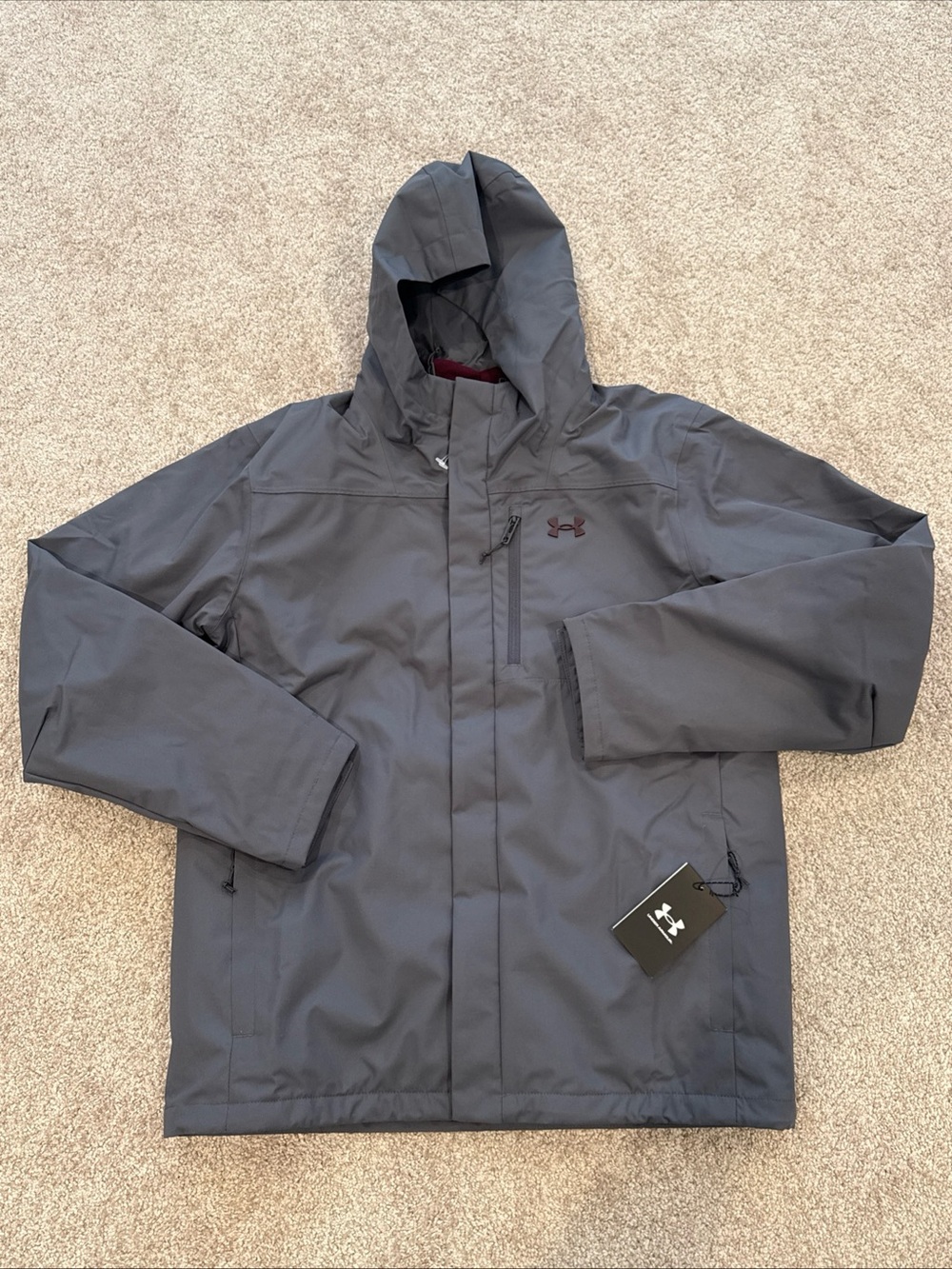 Menโs Size Medium Under Armour Porter 3 In 1 Jacket Gray 1371585-025